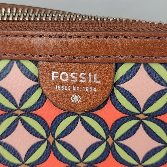 Fossil Sydney Coated Leather Geometric Print Tote - Picture 7 of 15